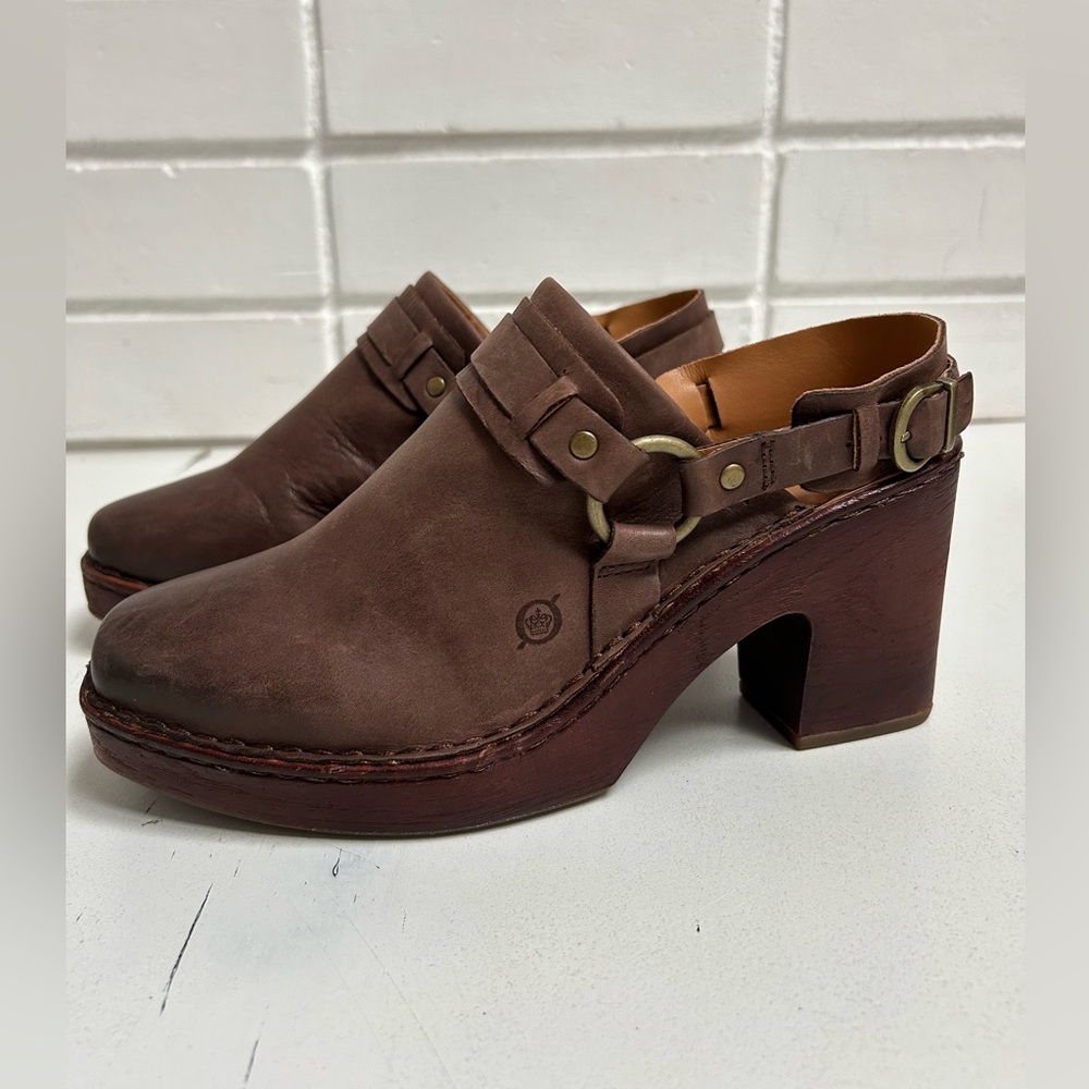 Born Women's Hudson Slingback Clog Chocolate - Size 10 - Picture 2 of 13